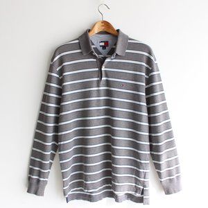 Vintage 90's Tommy Hilfiger Grey Polo Shirt